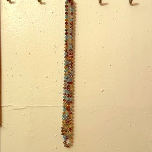 Multi colored blue bead necklace